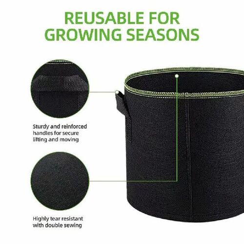 5 Pcs 3-10 Gallon Grow Bags Felt Plant Grow Pot Potato