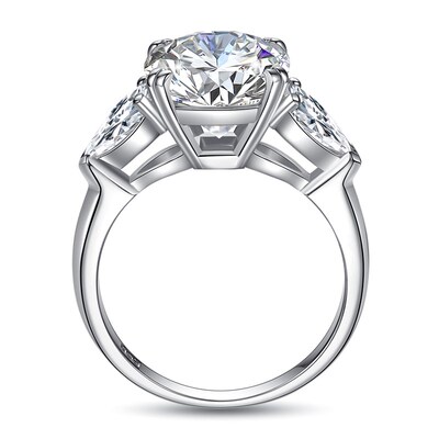 Massive 5 Carat Cushion Moissanite Ring Woman D Color Sterli