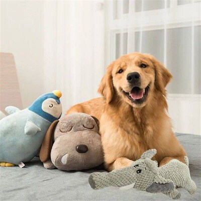 Dog Squeaky Toy Plush Cartoon Puppy Dog Toy Puppy Teething