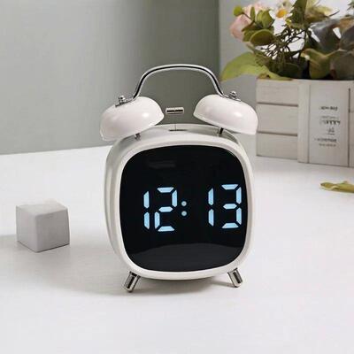 Voice Control Digital Alarm Clock Double Bell Super Loud for