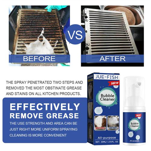 Jue-Fish Oil Stain Foam Cleaner - Kitchen Heavy-Duty Oil Sta
