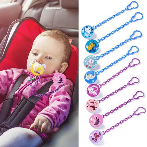 Pacifier Clips Cartoon Animals Shape Nipple Safe PP Strap Pa