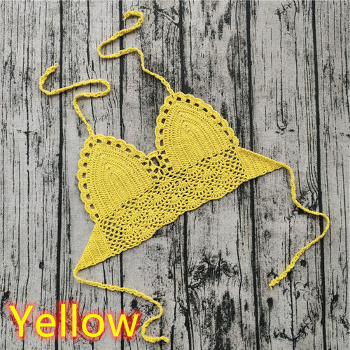 Handmade Crochet Lace Knit Bra Boho Beach Bikini Cami Tank C