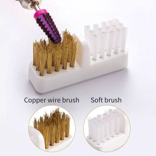 Electric Nail Drill Bits Cleaning Brush with Dustproof Box P