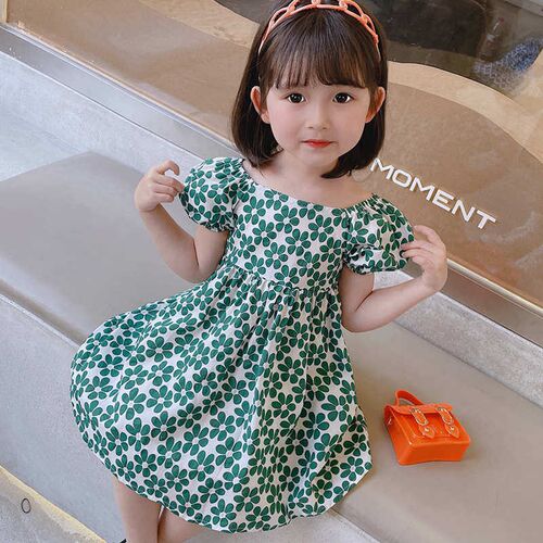Childrens floral dress summer style girls rural style skirt