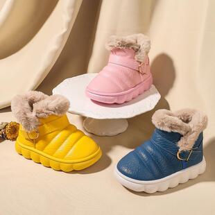 Fleece-lined Children Snow Boots Padded Warm tton Shoes Thic