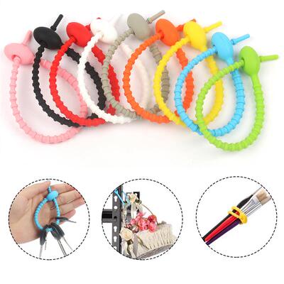 10Pcs/lot Silicone Clasps Reusable Wire Cable Ties Multi-fun