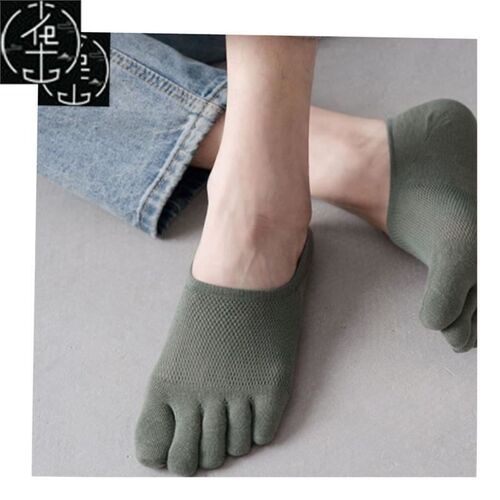 2pairs Man Women Slipper Toe Socks Mesh Hollow No Show Socks