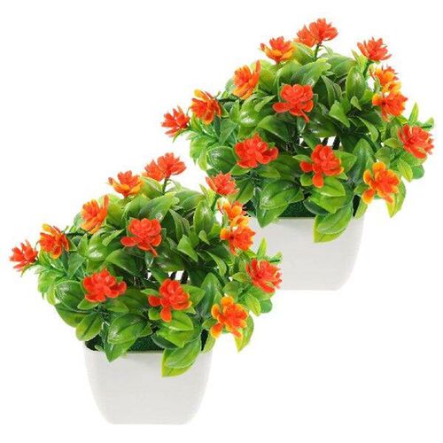 2 Pcs Small Indoor Plants Potted Rose Ornamental Bonsai