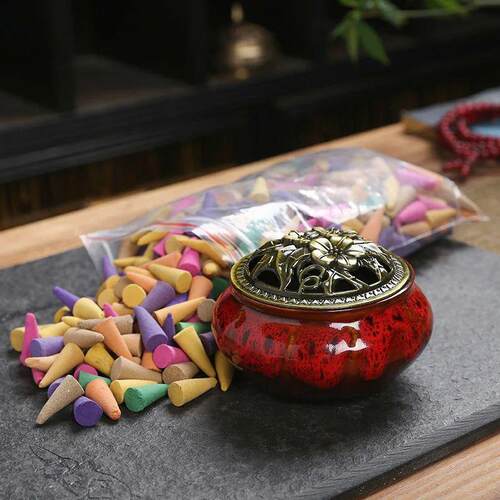 60pcs Mixed Cones Incense Aromatherapy Waterfall Smoke Backf
