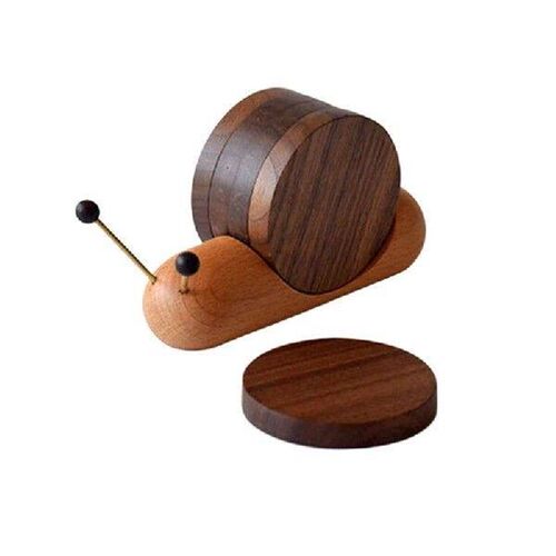 1 Set Wood Cup Mat Placemats For Table Snail Shaped Heat