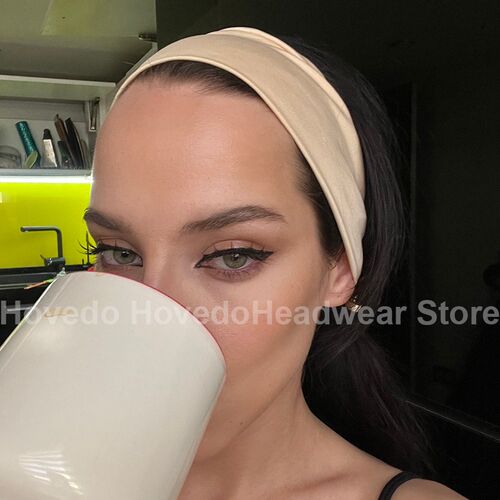 Women Solid Color Elastic Hair Bands Yoga Headband Fashion T