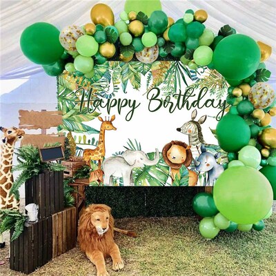 Jungle Animal Supplies Tableware Happy Birthday Party Decora