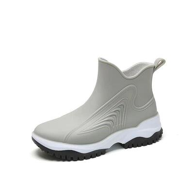 Women Rainboots Slip-on Waterproof Girls Ankle Boots PVC Ant