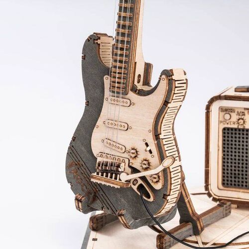 Robotime Rokr Electric Guitar Model Gift for Kids Adult Asse