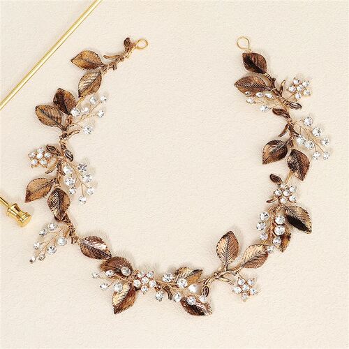 Leaves Hairband Bridal Tiaras Headdress Charm Girls Pearl Cr