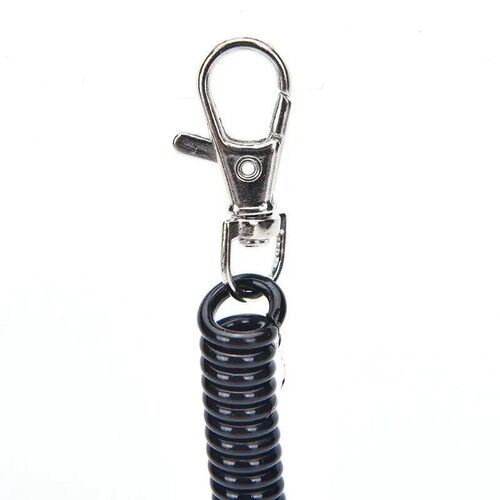 2PC  Plastic black extendable spring coil spiral tension cha