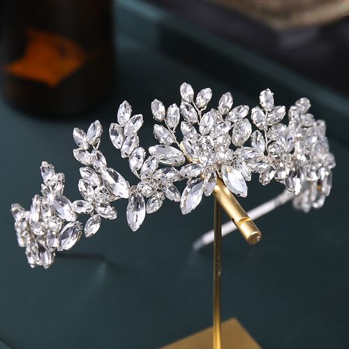 Wedding Bridal Headband Handmade Rhinestone Crystal Flower H