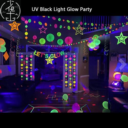 Glow In The Dark Paper Garlands Luminous Neon Tape Birthday