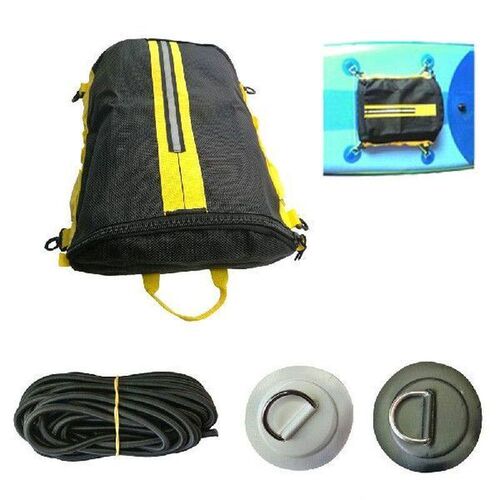 Dinghy Inflatable Boat SUP D Ring Pad Mesh Deck Bag For