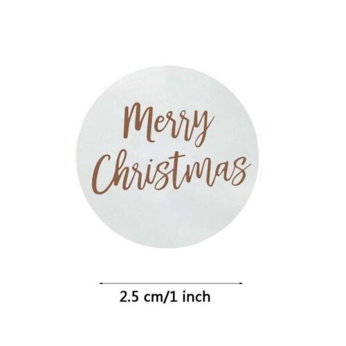 500pcs Round Transparent Merry Christmas Stickers Envelope G