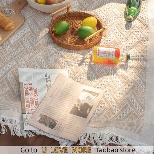 Knitted Sofa Throw Blanket Decorative Plaid Picnic Blanket K