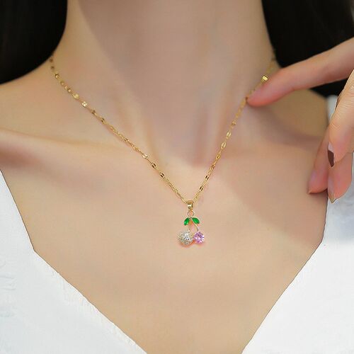 Fashion light luxury cute cherry beauty pink small fresh lad