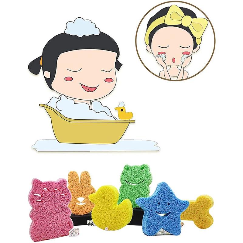 Baby Cute Animal Sponge Toys For Bathing, Natural Kids Infan图片