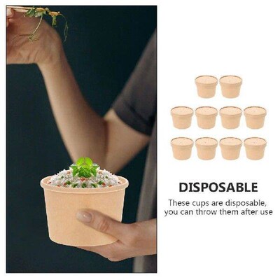 10 Sets Yogurt Storage Bowl Ice Cream Cups Paper Cake