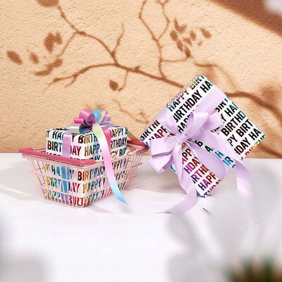 4*00cm Large Birthday gift wrapping paper Gilded wrapper01