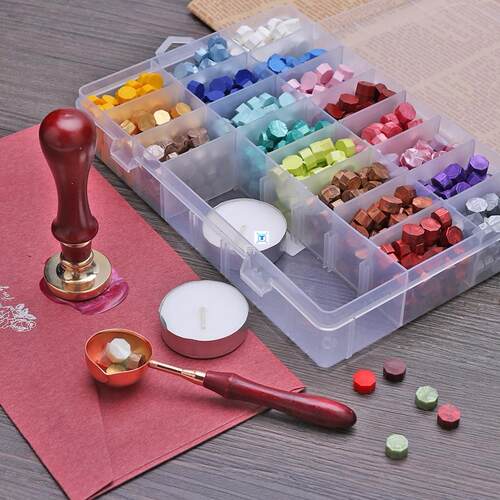 Vintage Octagonal Sealing Wax Tablet Set with Spoon Sealing