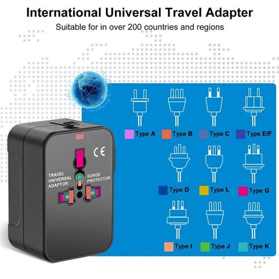 Universal Travel Adapter, International All-in-One Travel Pl