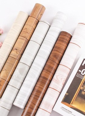 5CMPVC自粘仿木纹即时贴家具衣橱翻新贴纸门窗自粘壁纸宿舍墙贴