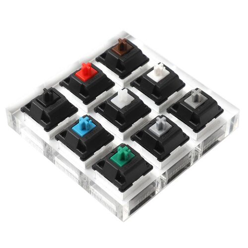 9 key Cherry Gateron Green Clear White Gray Clear Zealio Pur