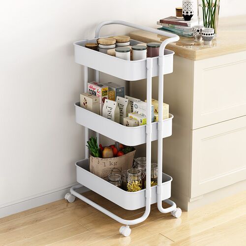 Metal  Rolling Utility Cart, Storage for Office, Kitchen