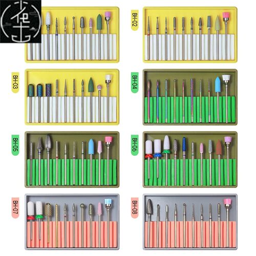 10pcs Nail Art Grinding Drill Bits Diamond Bullet Bit Electr