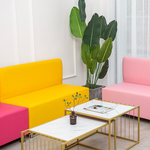 学校游乐场早教中心休息区沙发凳软包沙发可订制长条凳带靠背