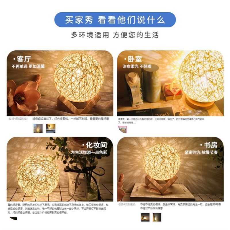table lamp bedroom bedside lamp dimming small night light图片