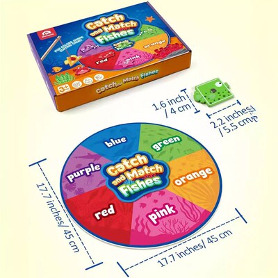 Color Sorting Toys Fine Motor Skills Magnetic Fishing Game木