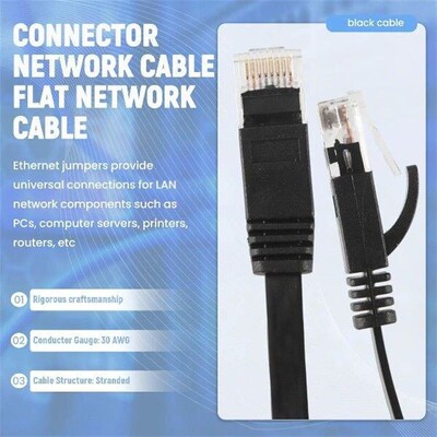 X11A 6 Pcs 1 Ft Flat Internet Network Cable Solid Cat6 High
