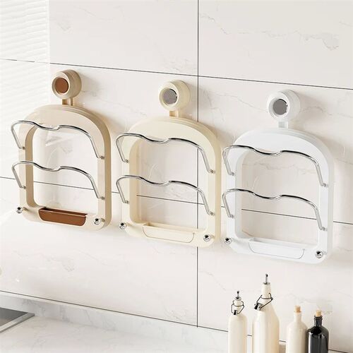 1pcs Suction Cup Pot Lid Rack, Wall Mounted Holder for Pot L