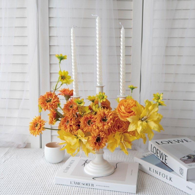 桌面装饰摆件烛台花艺 仿真假花欧式复古桌花甜品台餐桌布置花,节庆用品/礼品,婚庆绢花,淘宝优惠券,粉丝福利购,淘宝优惠卷