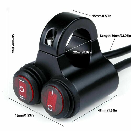 22mm Motorcycle Handlebar Dual Button Switch ON/OFF Button