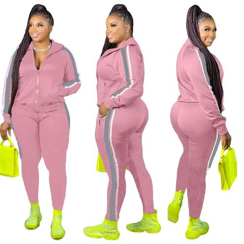 2021 Plus Size S-4XL 2 Piece Set Women Fall Clothes Sweatsui