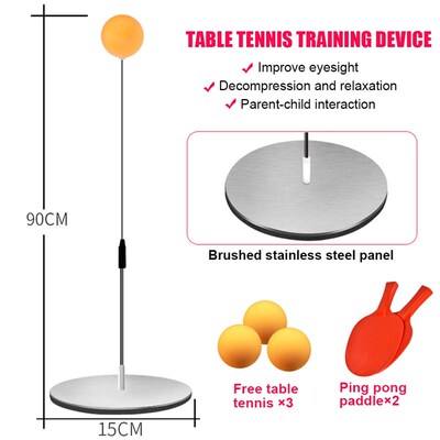 Wood Table Tennis Practice Trainer Racket Game Movement Soft