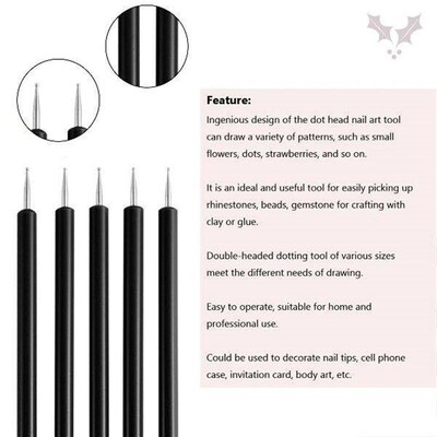 5-Pack Ball Embossing Stylus Set - Metal Tracing Pen &