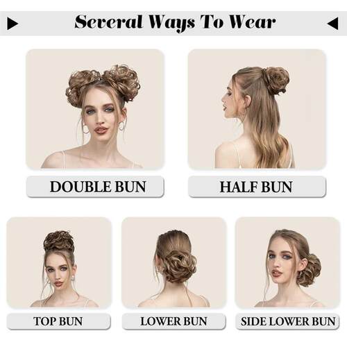 Synthetic Hair Bun Extensions Messy Curly Elastic Hair
