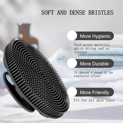 Silicone Body Scrubber Shower Brush Handheld Cleansing Skin