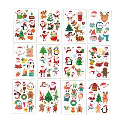 Christmas Tattoo face Stickers Water Transfer decorations 1