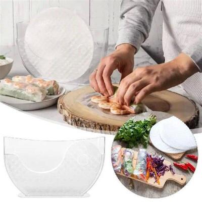 Plastic Rice Paper Wrappers Spring Roll Water Tools Box